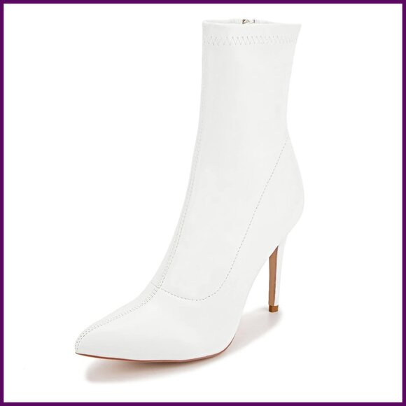 Women's Ankle Boots Stiletto High Heels Pointed Toe Side Zipper Sock Boots